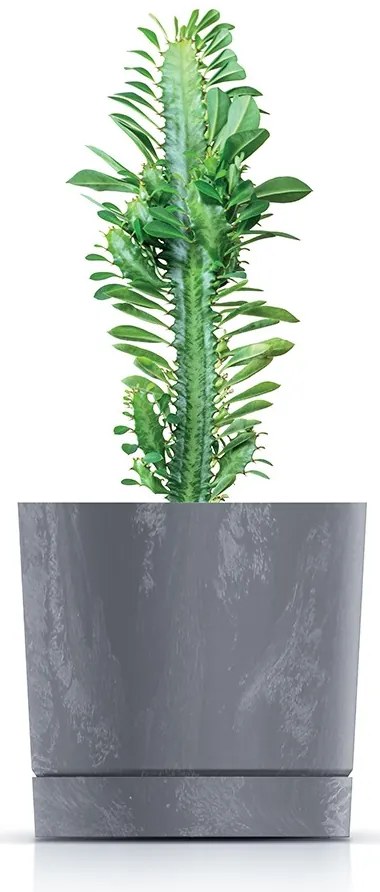 Kvetináč TUBOS P betónový efekt antracitová matná