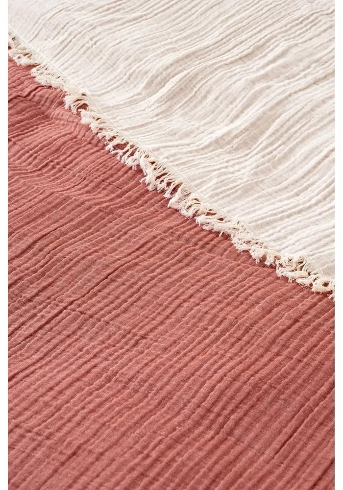 Mušelínová prikrývka na dvojlôžko v tehlovej farbe 230x250 cm – Mijolnir