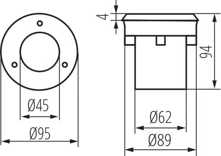 Kanlux 18193 - LED vonkajšie nájazdové svietidlo GORDO LED/1W/230V pr. 9,5 cm IP67 nerezová oceľ