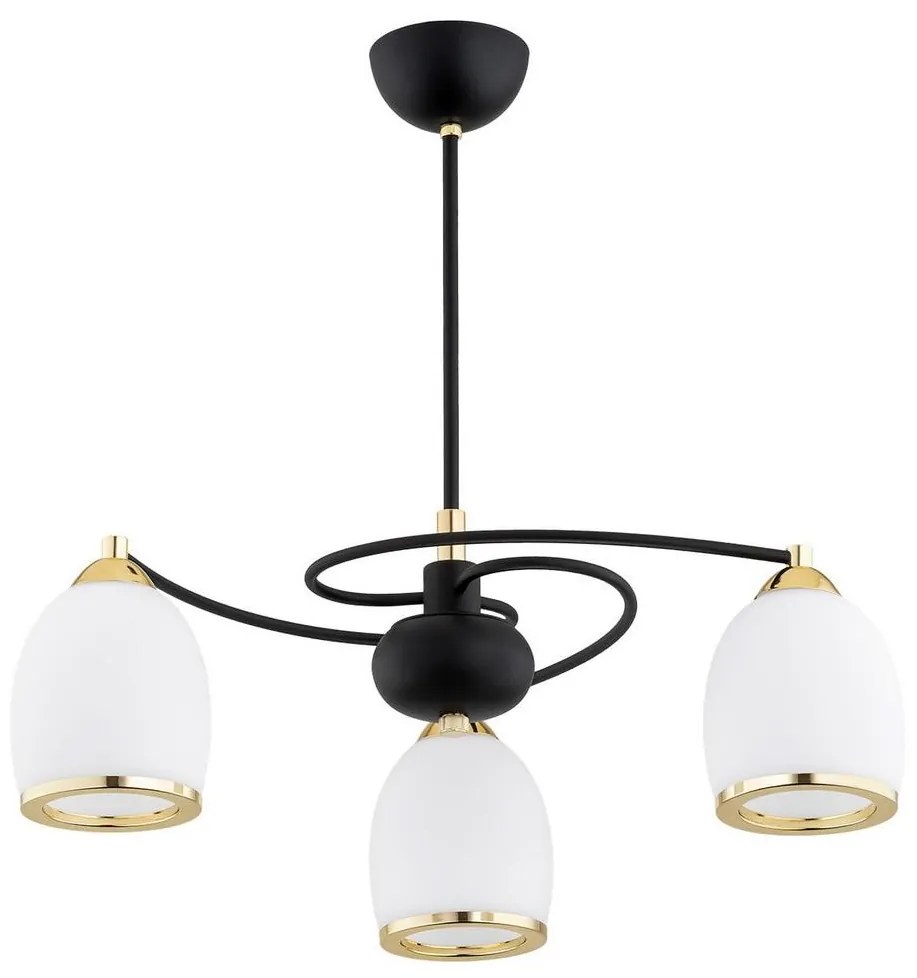 Argon 6144 - Luster na tyči AVILA PLUS 3xE27/15W/230V čierna/zlatá/biela