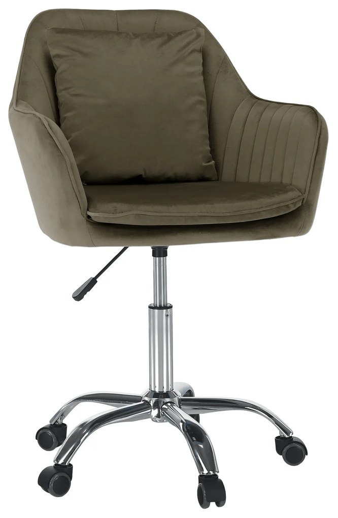 Kancelárske kreslo, sivohnedá Taupe Velvet látka/chróm, KLIAN