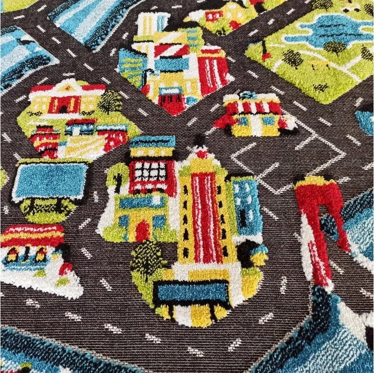 DY Detský farebný koberec s motívom mesta Color Kids 03 Rozmer: 300x400 cm