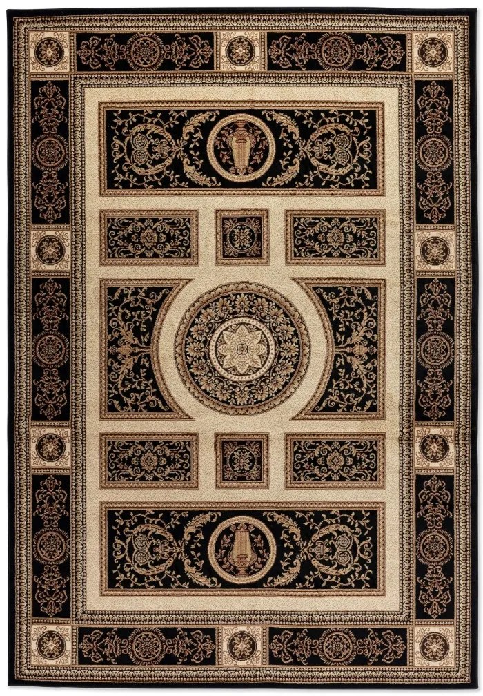 Kusový koberec Herat 105989 Black Cream, 80x120, čierna, chodba / predsieň, Hanse Home