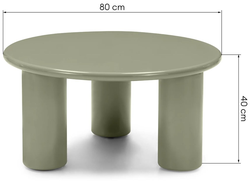 Konferenční stolek Blair 80 cm olivový