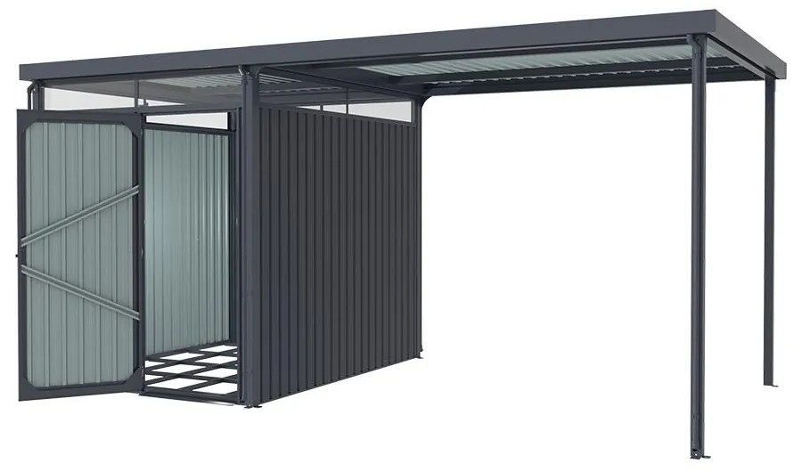 Záhradný domček so svetlíkmi Avenberg MAGNUS + prístavba 2.5 x 4.9 m - Premium
