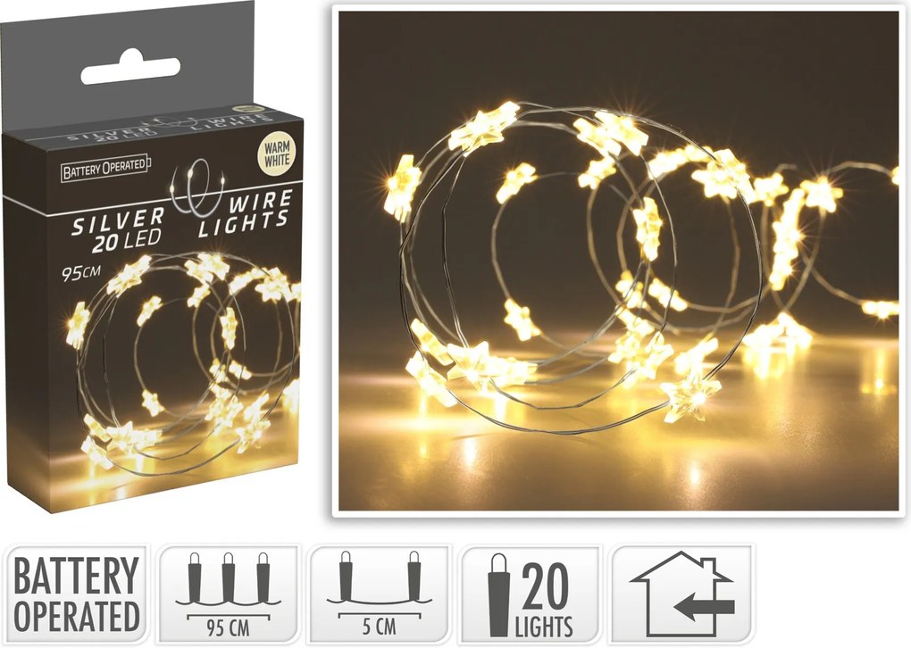 Světelný LED řetěz Tobie 95 cm teplý bílý