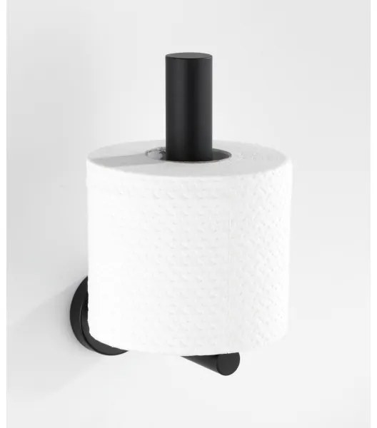 WENKO 24262100-Držiak toaletného papiera BOSIO BLACK 8x18 cm nerez/strieborný