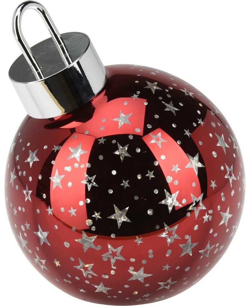 Vianočná LED ozdoba Xmas ball červená, pr. 15 cm