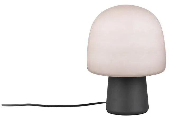 Čierno-biela stolová lampa so skleneným tienidlom (výška 27 cm) Steen – Trio