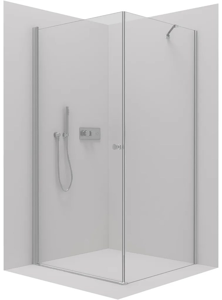 Cerano Antelo, 1-krídlový sprchovací kút 100(dvere) x 30(stena) x 190 cm, 6mm číre sklo, chrómový profil, CER-CER-477368