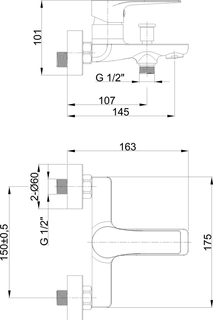 Invena Pinios, nástenná vaňová batéria, 150 mm, chrómová, INV-BW-92-001-X Leták: https://cloud.invena.pl/s/nnXaZKg3crBrRkz/download?path=%2FPliki%20do%20strony%20www%2FBW-92-001-X/Inne/BW-92-001-X-ulotka-ENG…