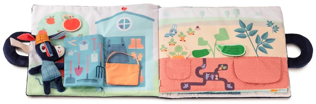 Lilliputiens - textilná knižka - Oslík Ignác na farme