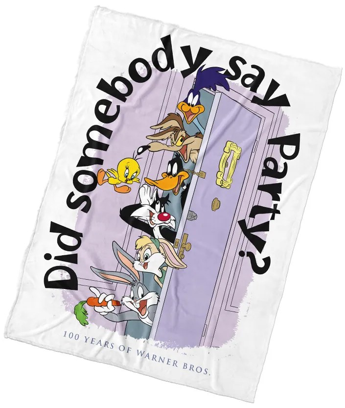 Carbotex Detská deka Looney Tunes Párty u Trhlíkov, 130 x 170 cm