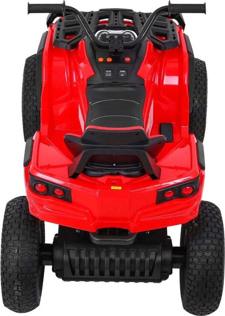 Ramiz Detská štvorkolka poháňaná vzduchovou batériou Červená + nafukovacie kolesá + rádio MP3 + pomalý štart