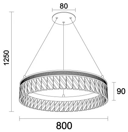 LED stmievateľný krištáľový luster na lane THALIA LED/55W/230V 3000-6000K + diaľkové ovládanie