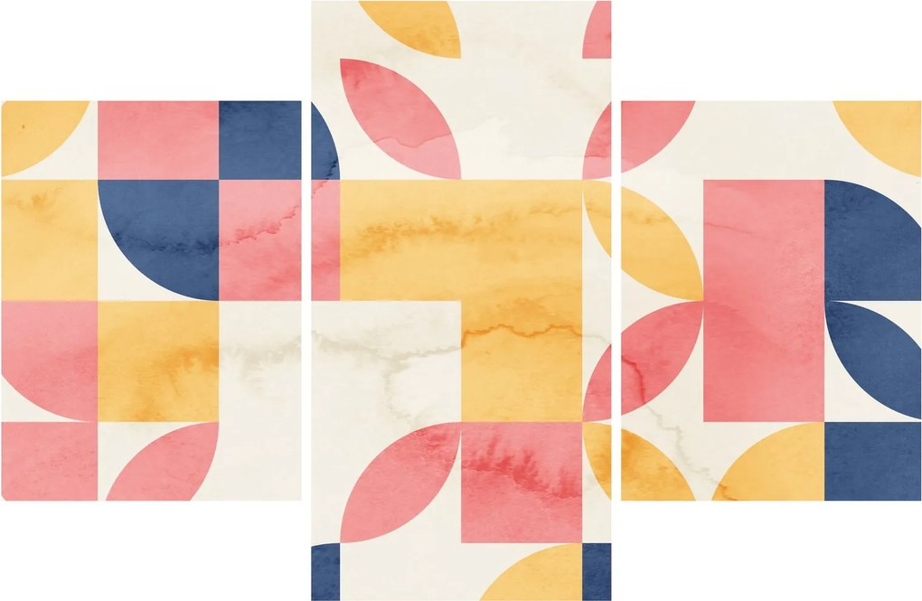 Obraz - Abstrakcia s retro vzormi (90x60 cm)