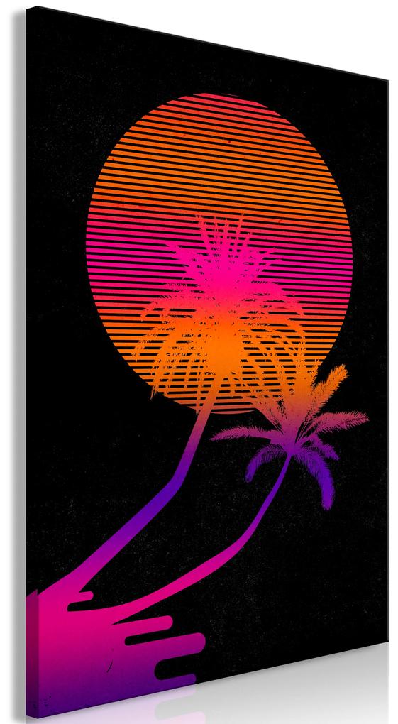 Artgeist Obraz - Palm at Sunrise (1 Part) Vertical Veľkosť: 40x60, Verzia: Na talianskom plátne