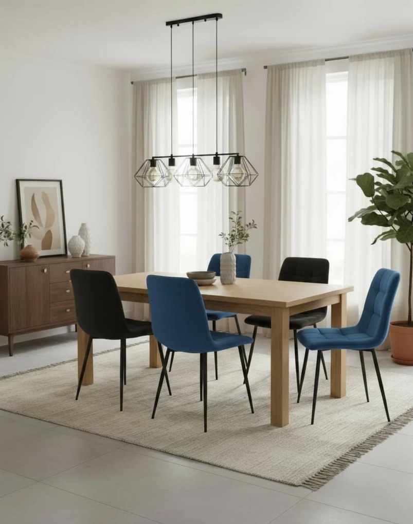 Stolička Mila Velvet Tmavomodrá