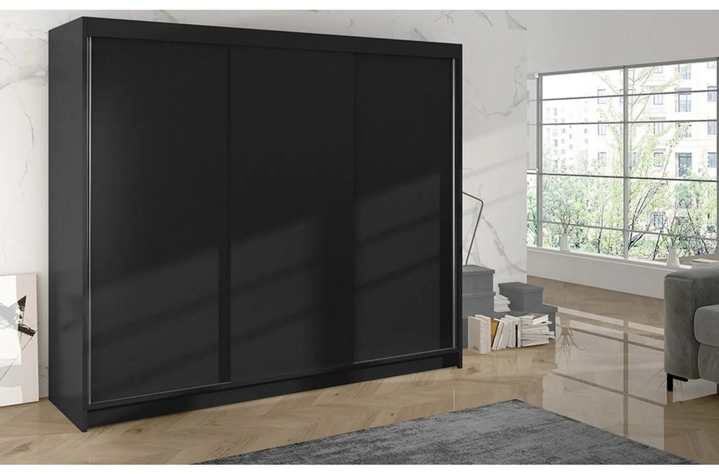 Šatníková skriňa DERBY II - 200 cm Biela - dub artisan