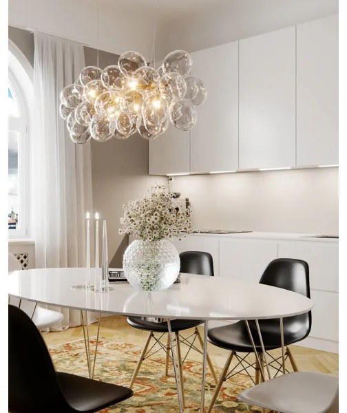 ByRydens 4200880-6509 - Závesné svietidlo na lane GROSS BAR 8xG9/4W/230V číre