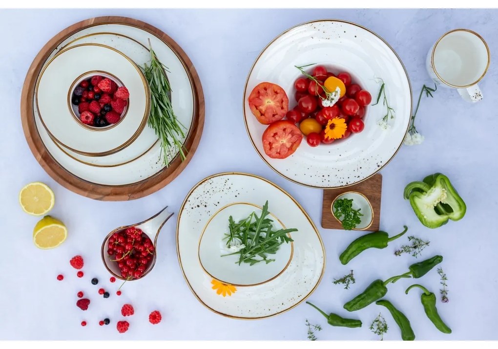 Mäser 2-dielna súprava misiek Pintar White hnedé bodky 22 cm