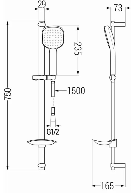 Mexen sprchový set DB33, čierna, 785334584-70