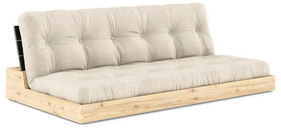 Sivo-béžová ľanová rozkladacia pohovka 196 cm Base – Karup Design