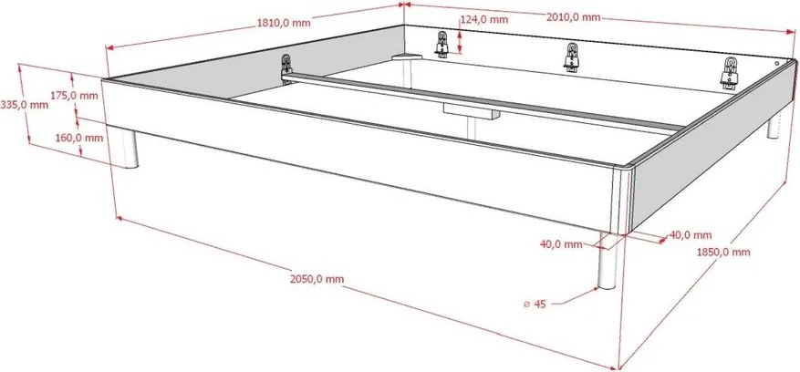 Dvojlôžková posteľ z dubového dreva bez čela bez roštu 180x200 cm v prírodnej farbe Forrest – Vipack