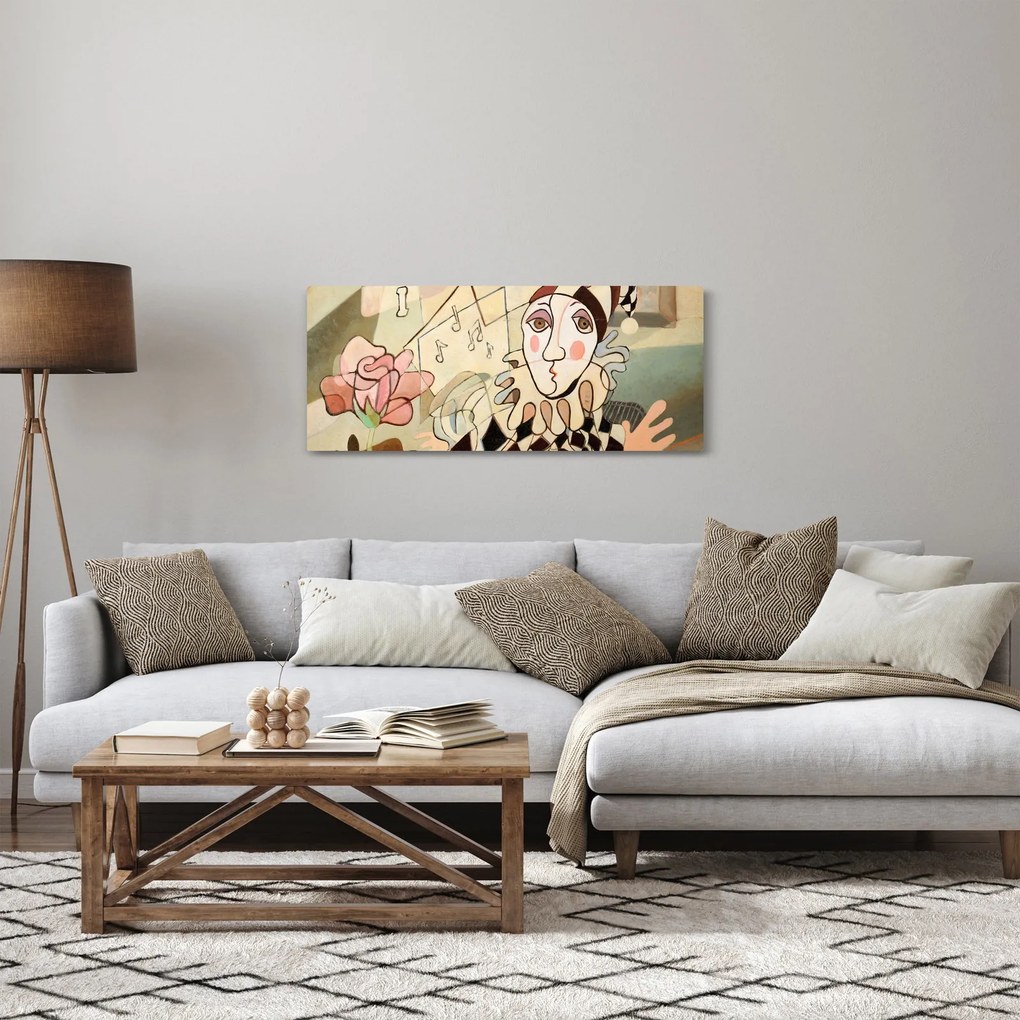 Obraz - Kubizmus - harlequin and rose (120x50 cm)