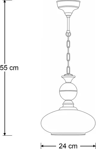 BRILAGI - Luster na reťazi MOLLERO 1xE27/15W/230V priemer 24 cm bronz/patina