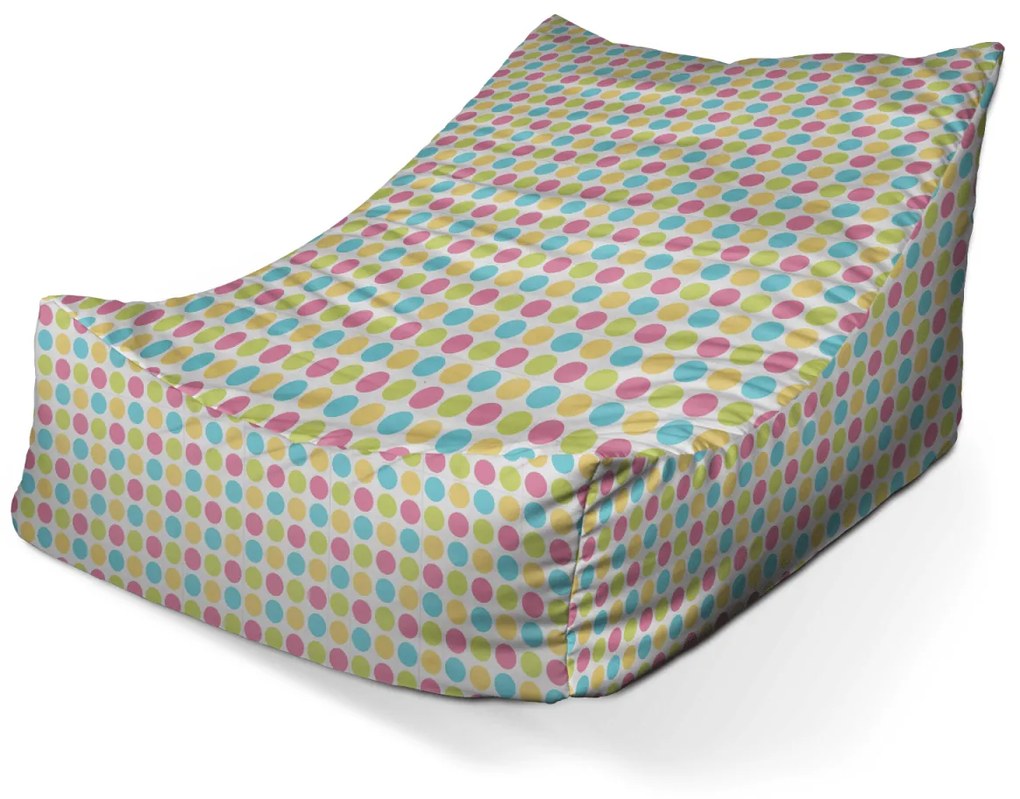 Sablio Sedací vak Lounge Veselé Farebné bodky - 80 x 95 x 50 cm