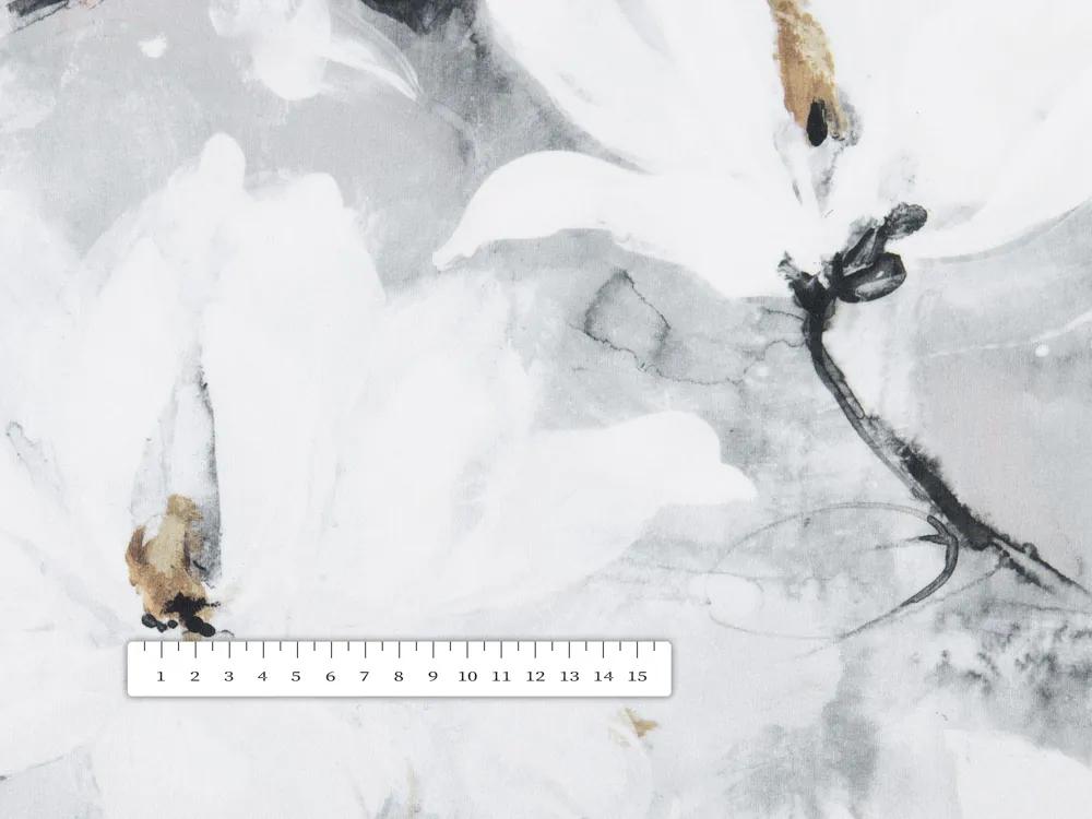 Biante Zamatová obliečka na vankúš Tamara TMR-006 Designové kvety na sivom 35 x 45 cm