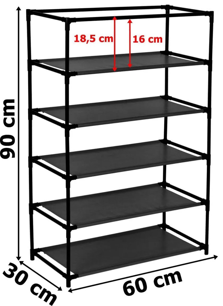 Textilný botník Mona čierny