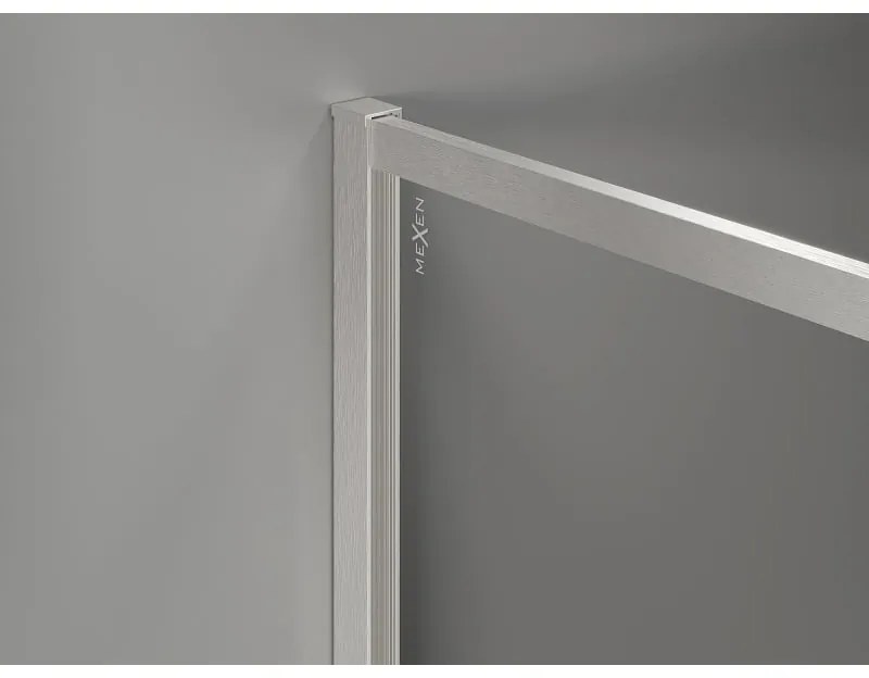 Mexen Kioto-F, sprchová zástena s rámom 120 x 202 cm, 8 mm šedé sklo, oceľový profil, 800-120-104-97-40