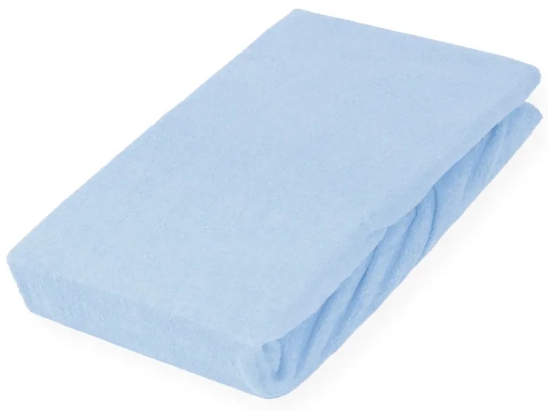 Froté napínacie prestieradlo na vysoký matrac FR-014 Nebesky modré 100 x 200 - výška 30 cm