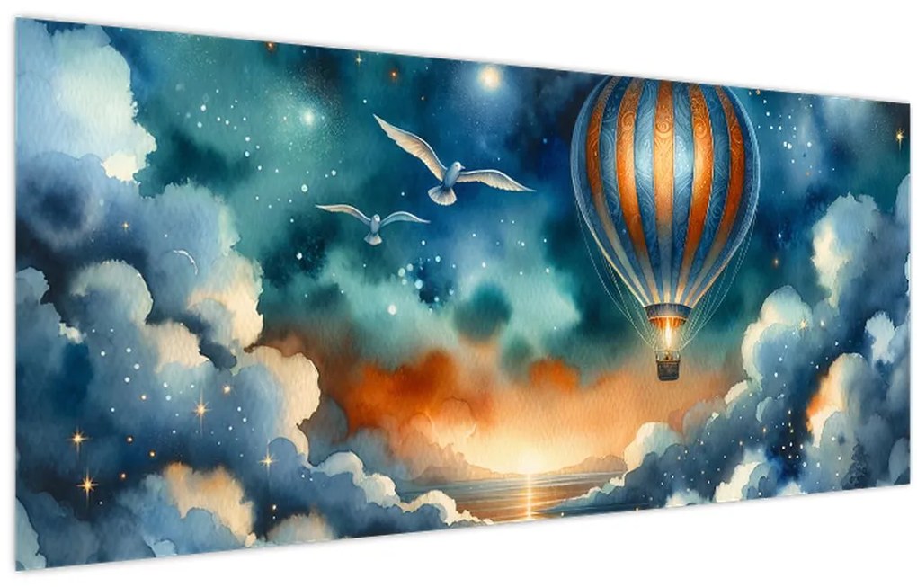 Obraz - Lietať nočnou oblohou (120x50 cm)