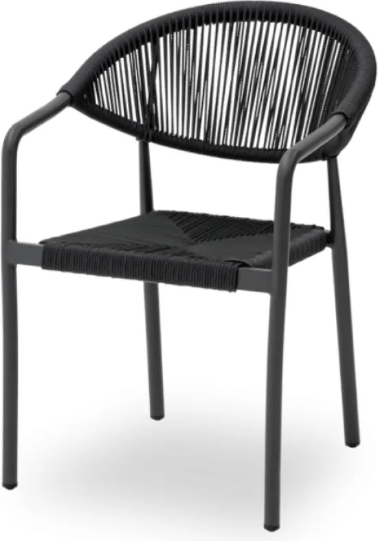 STAR záhradná stolička s podrúčkami antracit