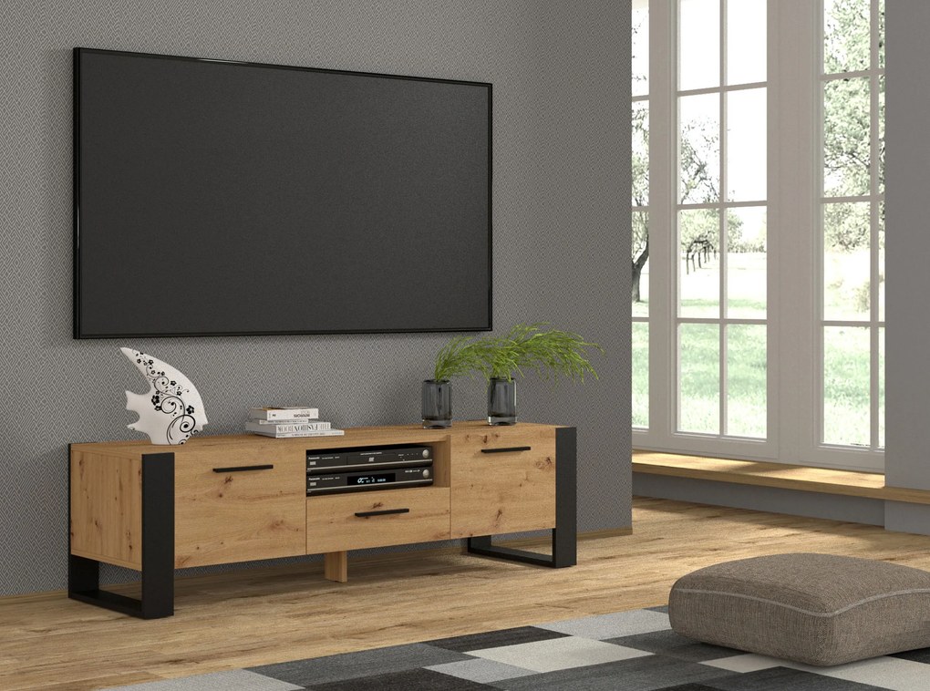 TV stolík/skrinka Nulakka 160 (dub artisan). Akcia -21%. Vlastná spoľahlivá doprava až k Vám domov. 1057665