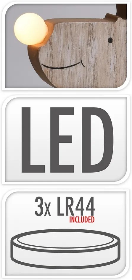 Vianočný LED Sob Oliver zlatá, 26 cm