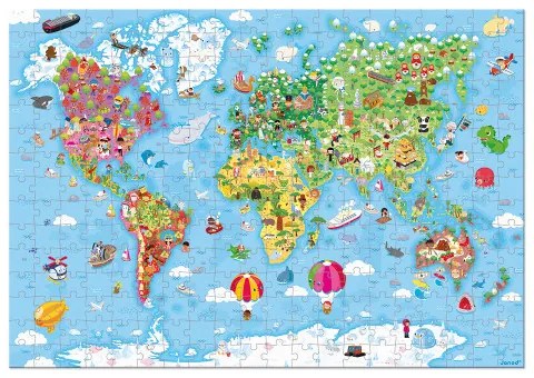 Janod Puzzle v kufríku 300ks: Mapa sveta