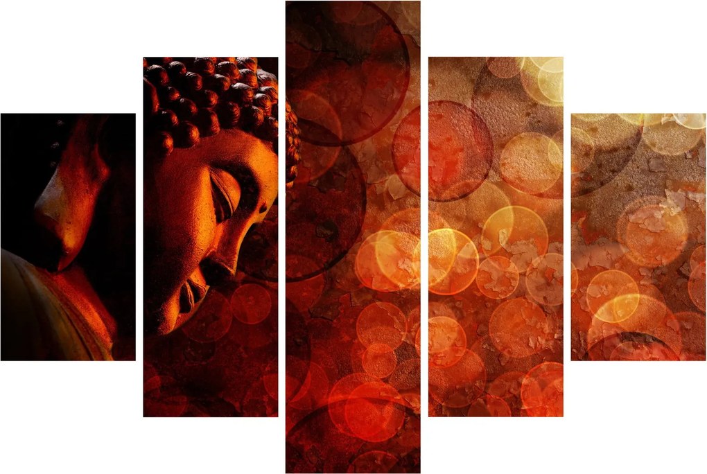 Obraz - Budha v červených tónoch (150x105 cm)