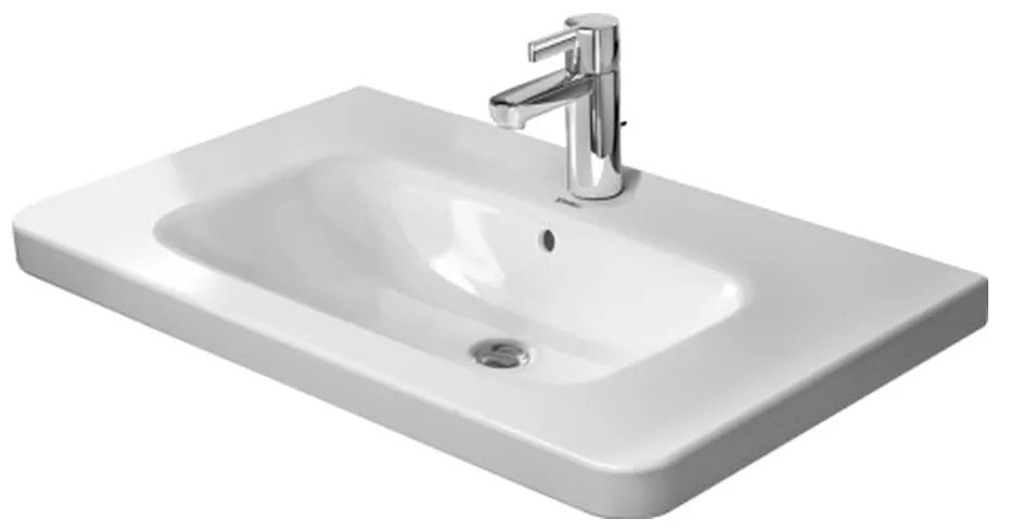 Duravit DuraStyle - Umývadlo do nábytku 800x480 mm, 1 otvor pre batériu prepichnutý, biela 2320800000