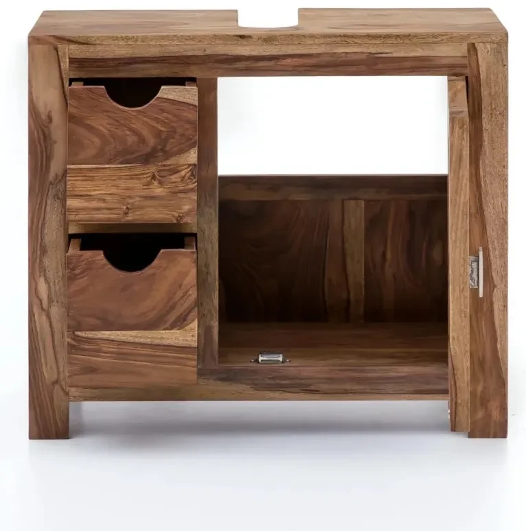 furniture-nabytek.cz - Masívny kúpeľňový set Lagos, 5-dielny, lakovaný palisander, hnedý
