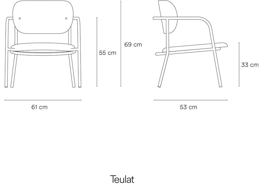 Svetlosivé kreslo v dekore jaseňa Eclipse - Teulat