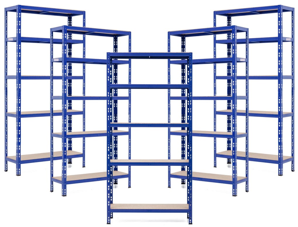 Balíček 5xSUPER EKO HIT - Policový regál Trestles RNDU-KUI 1800x900x600, nosnosť 875 kg, 5 políc Farba: čierna