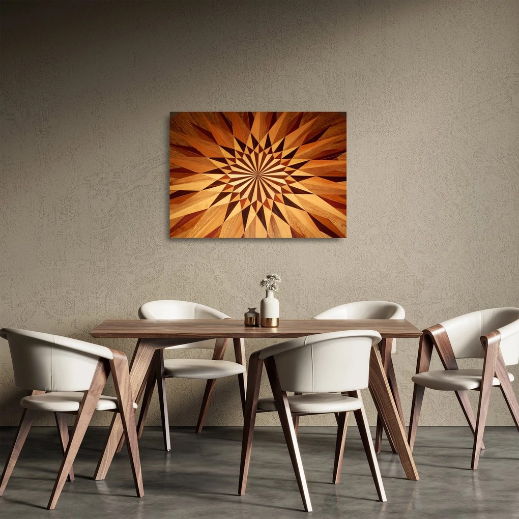 Sklenený obraz - Drevená koláž (70x50 cm)