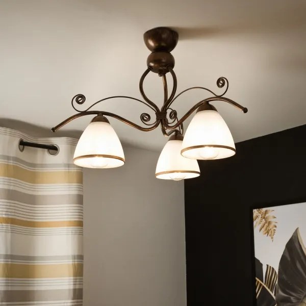 Brilagi - LED Prisadený luster ANTICO 3xE27/60W/230V bronz patina