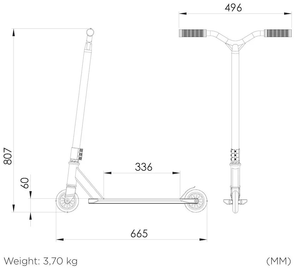Freestyle kolobežka STIGA Hood, čierna