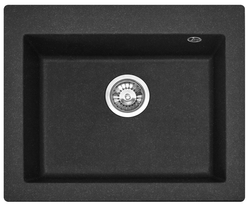Rea West XL, 1-komorový kuchynský drez 600x500x220 mm, čierna škvrnitá, ZLE-00116