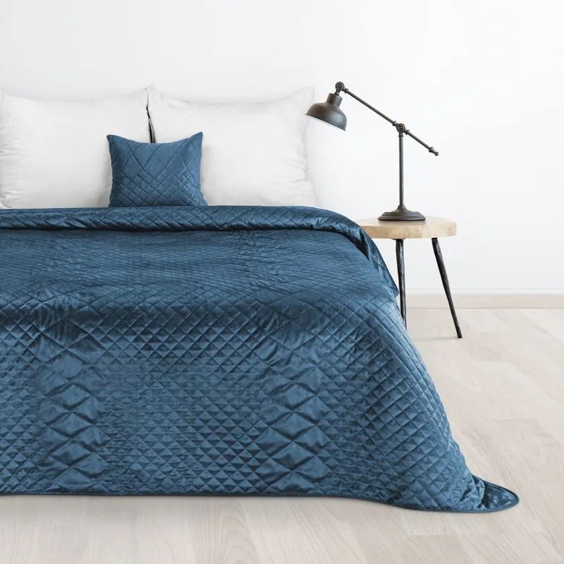 Dekorstudio Zamatový prehoz na posteľ LUIZ3 v granátovo modrej farbe Rozmer prehozu (šírka x dĺžka): 220x240cm